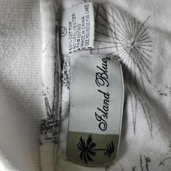 Island Blue Men's White Polo Shirt with Nautical Print, XL - Picture 3 of 6